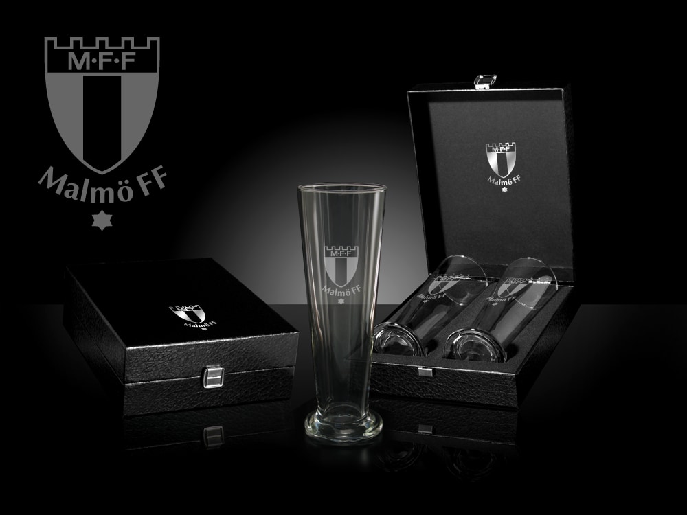 Ölglas 2-pack gravyr höga