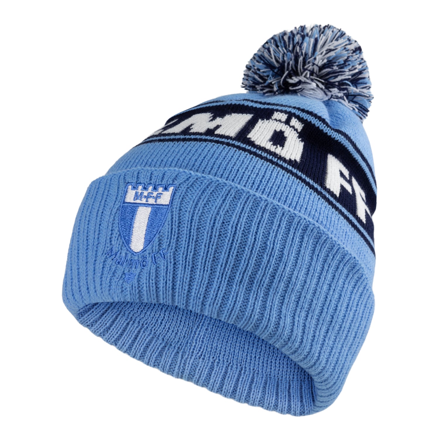 Mössa pompom Malmö FF ljusblå
