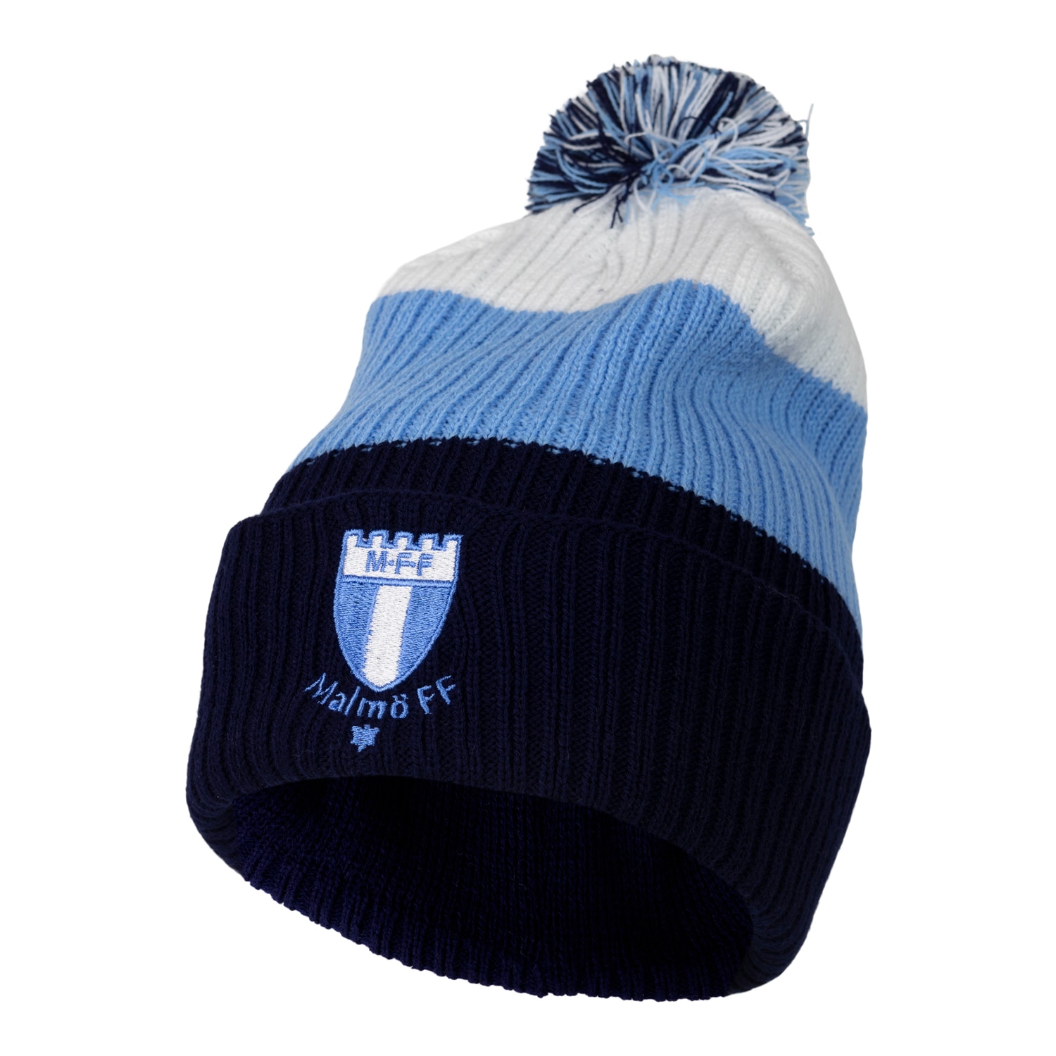 Mössa pompom 3-färg