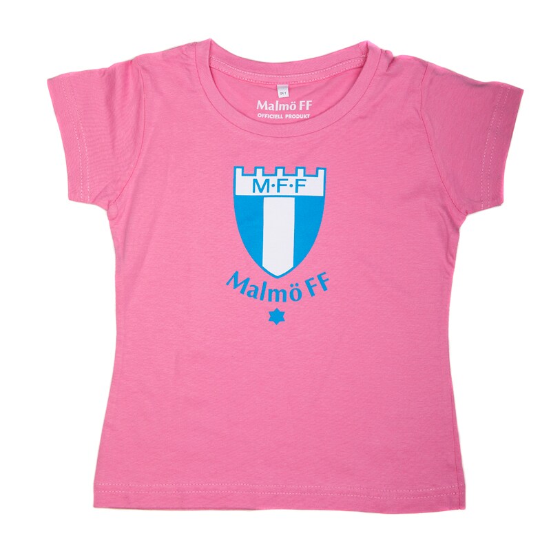 T-shirt barn stor logo rosa 