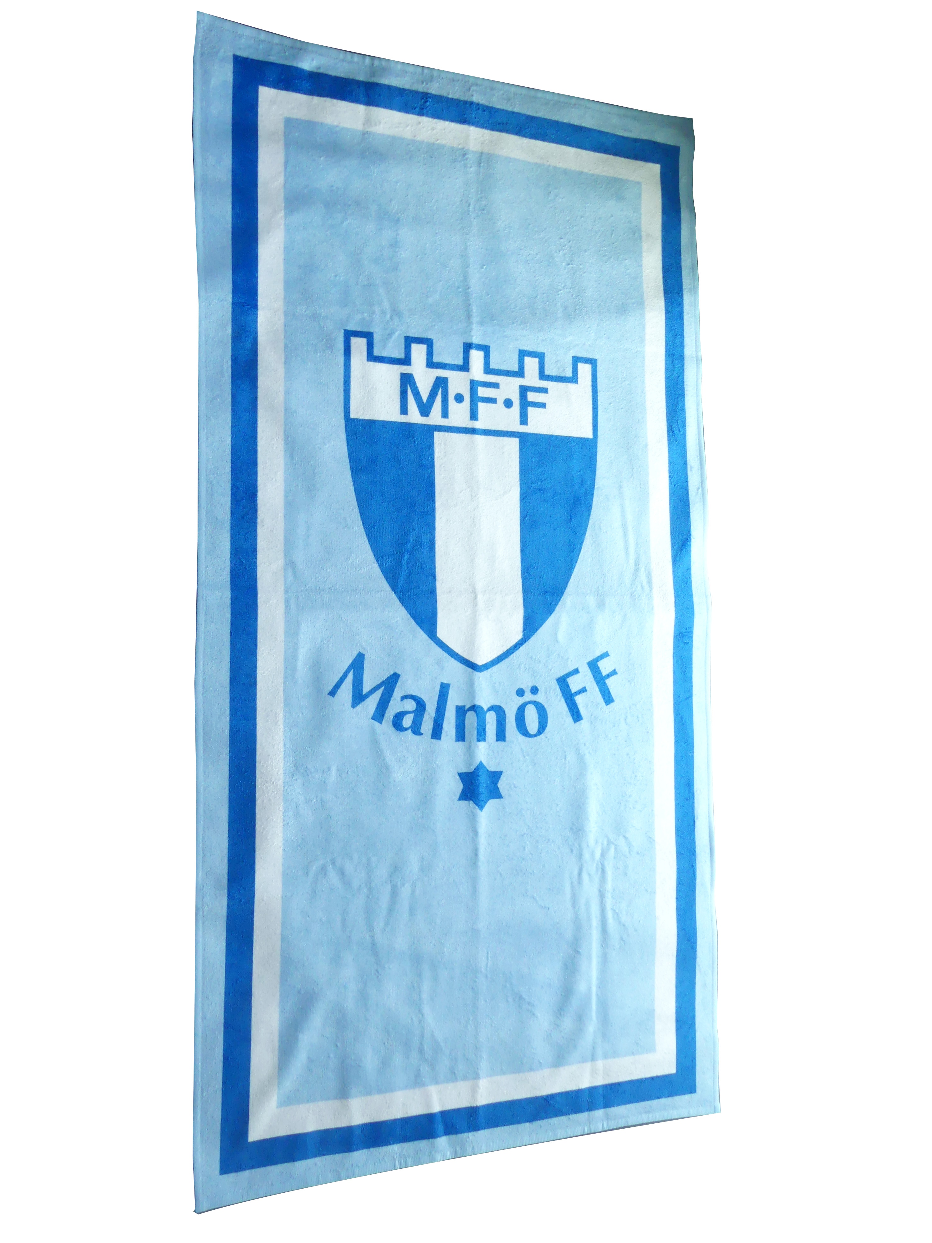 Handduk ljusblå klubbmärke 70x140