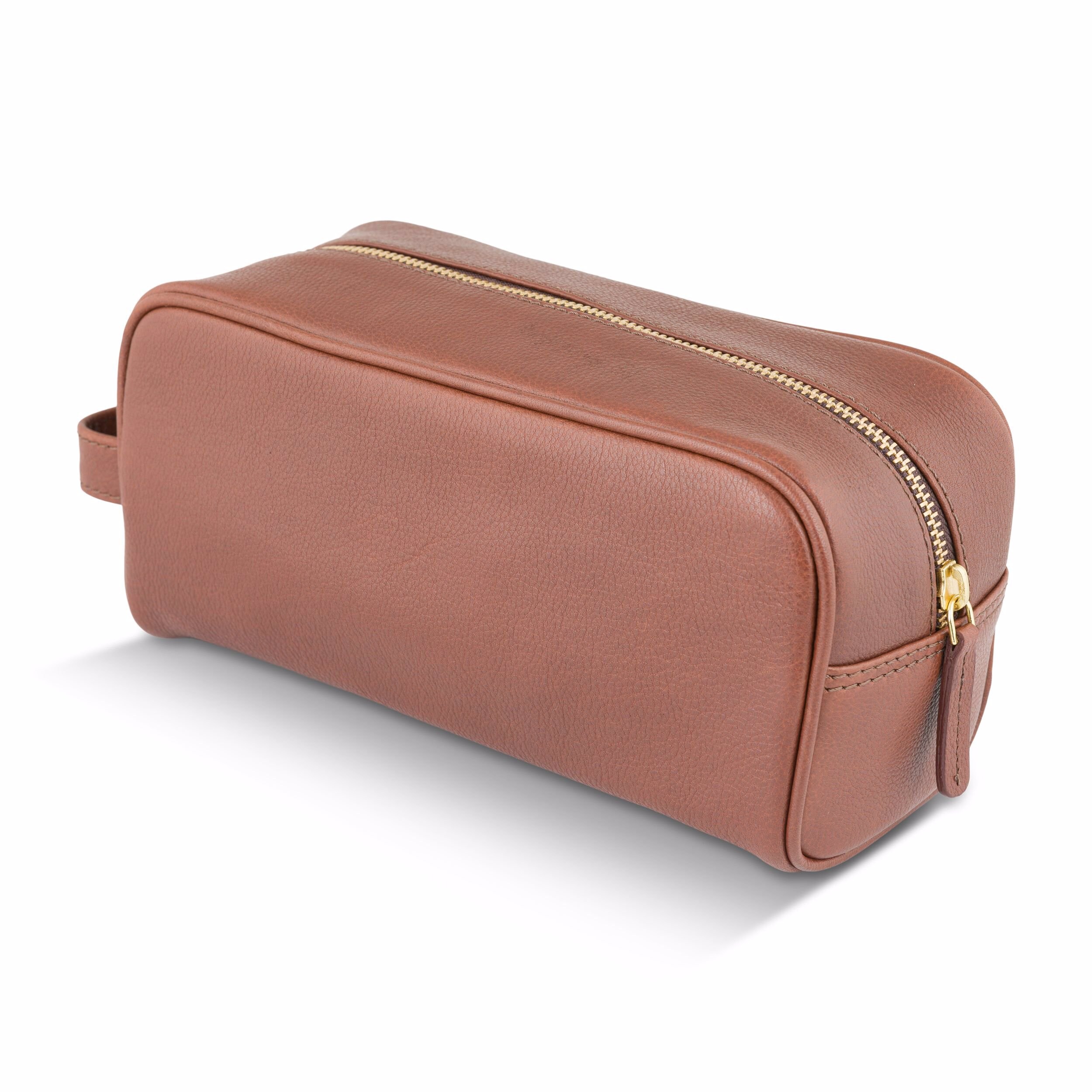 Necessär skinn brun premium