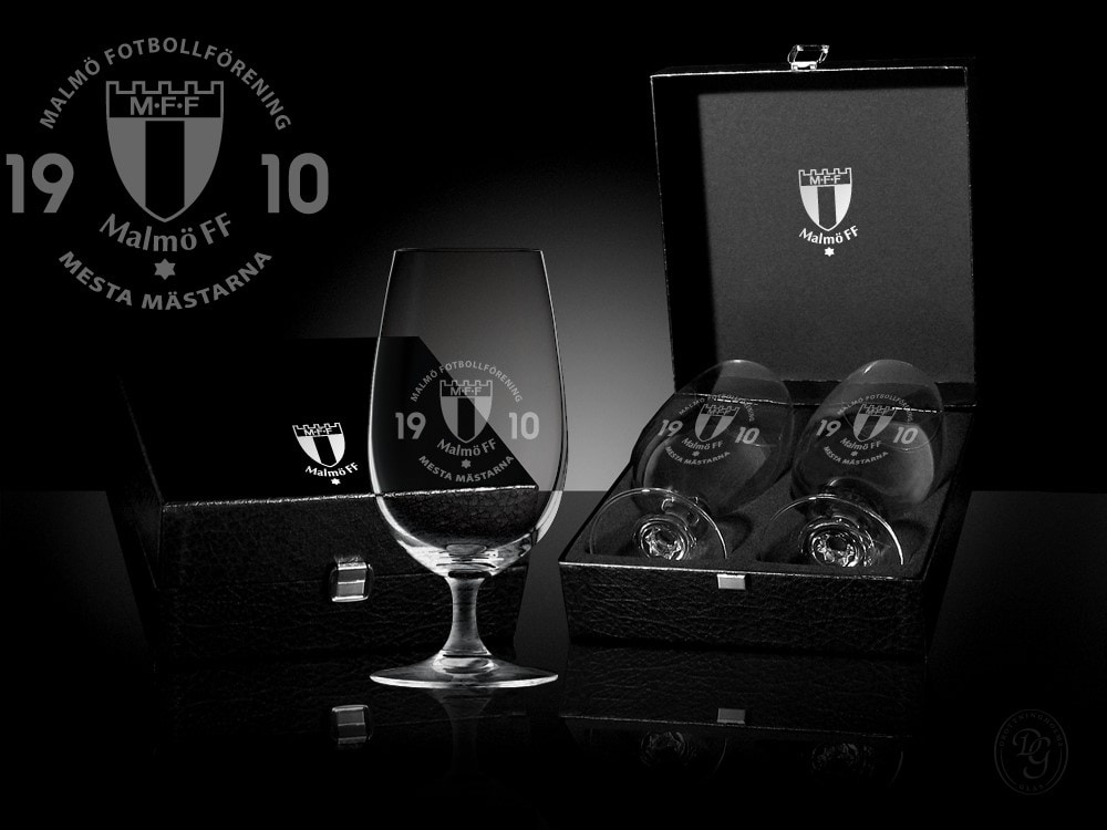 Ölglas 2-pack gravyr Malmö