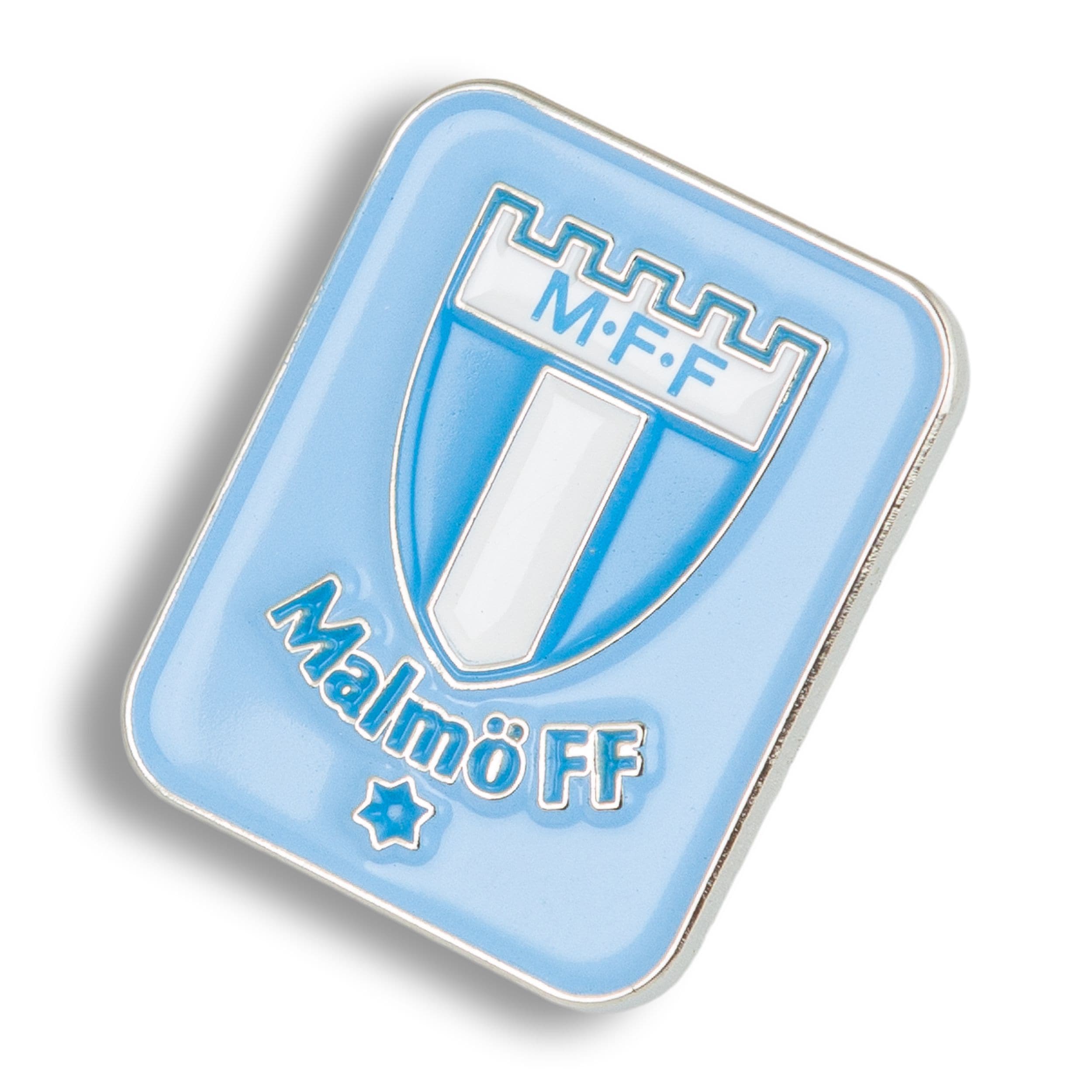 Pin ljusblå logo