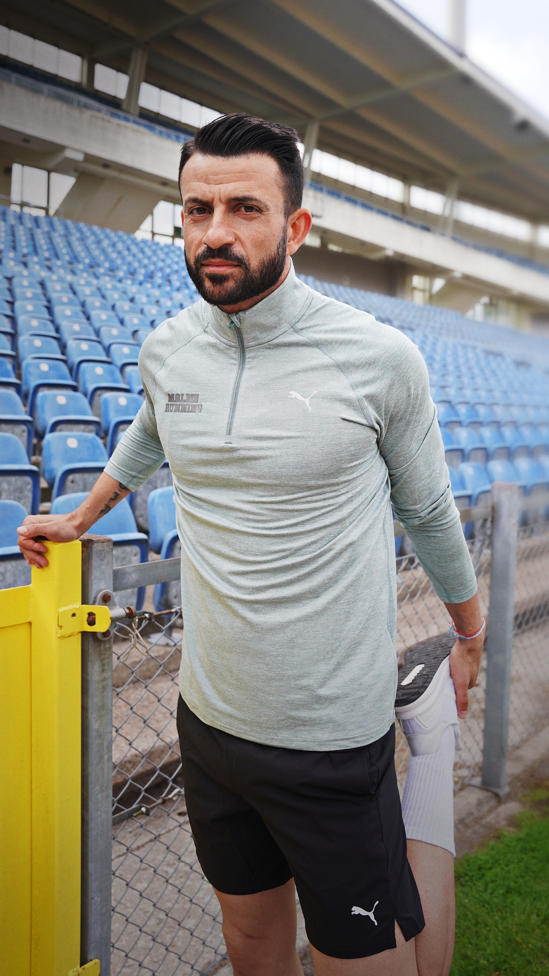 Puma M RUN VELOCITY CLOUDSPUN 1/4 ZIP Green 