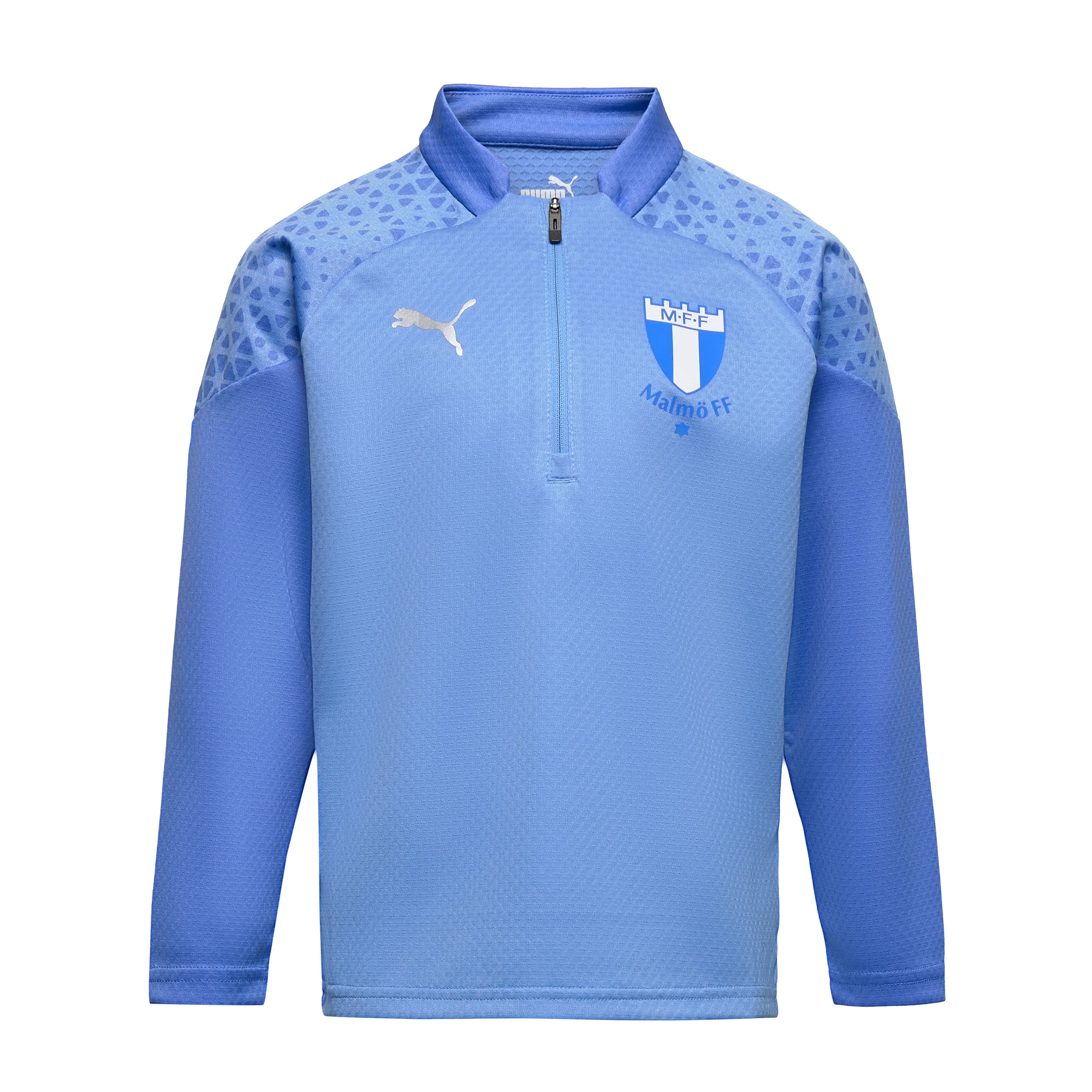 Puma barn teamCUP Training 1/4 Zip Top ljusblå