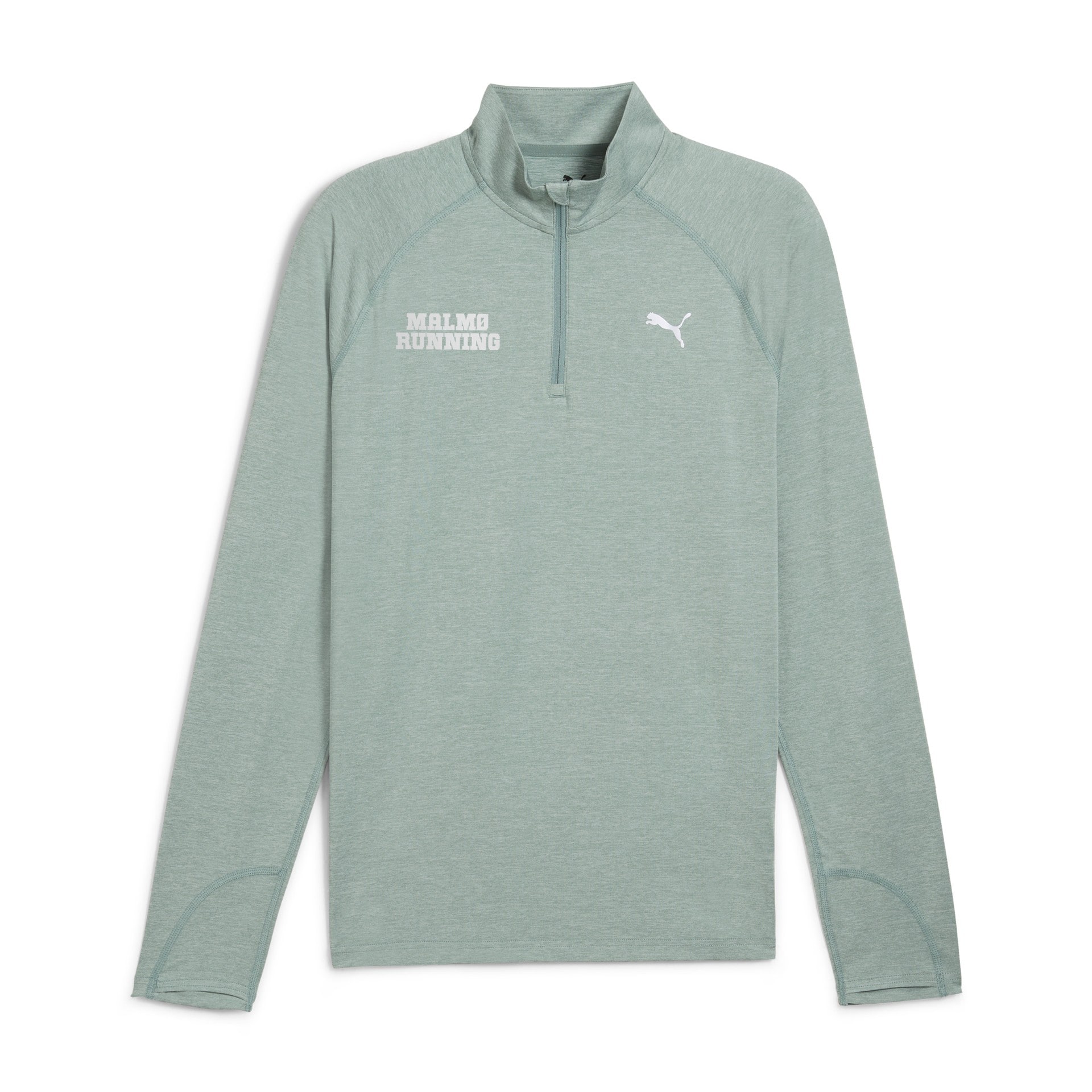 Puma M RUN VELOCITY CLOUDSPUN 1/4 ZIP Green 