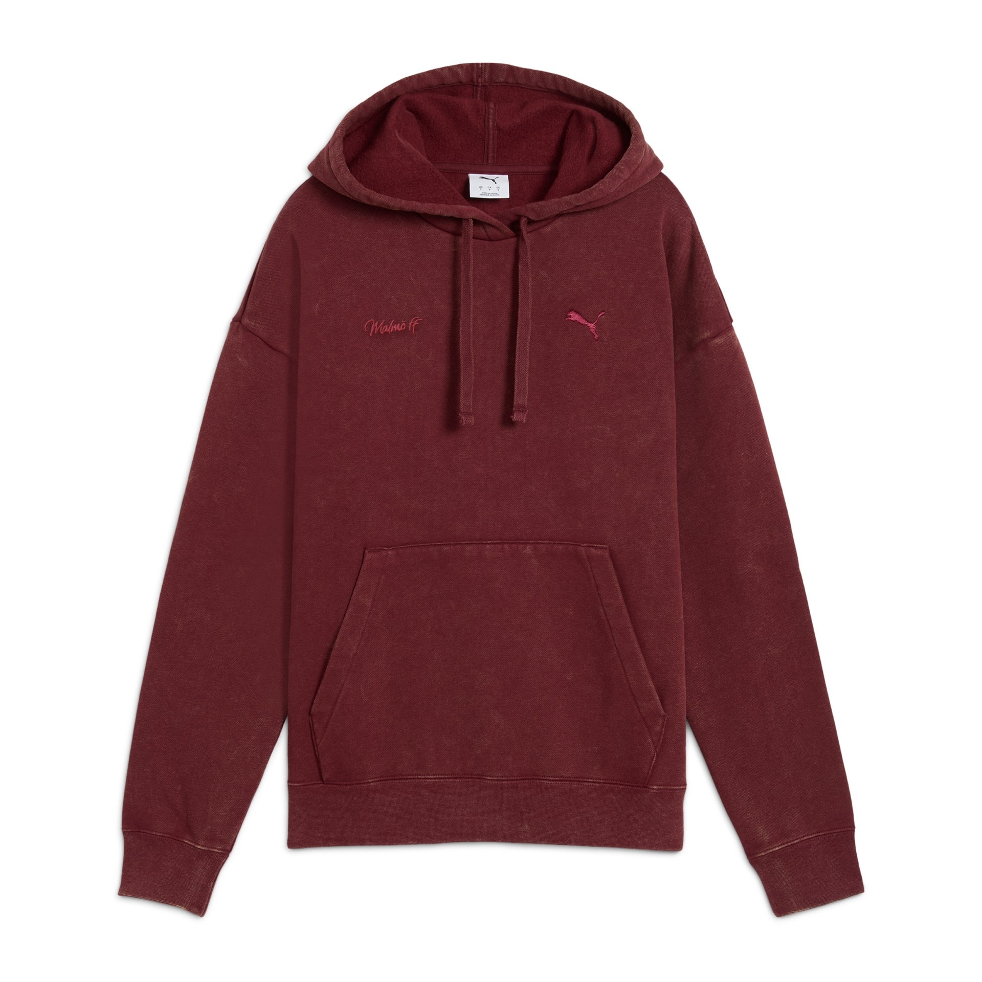 Puma W ESS ELEVATED Relaxed Wash Hoodie FL Ruby