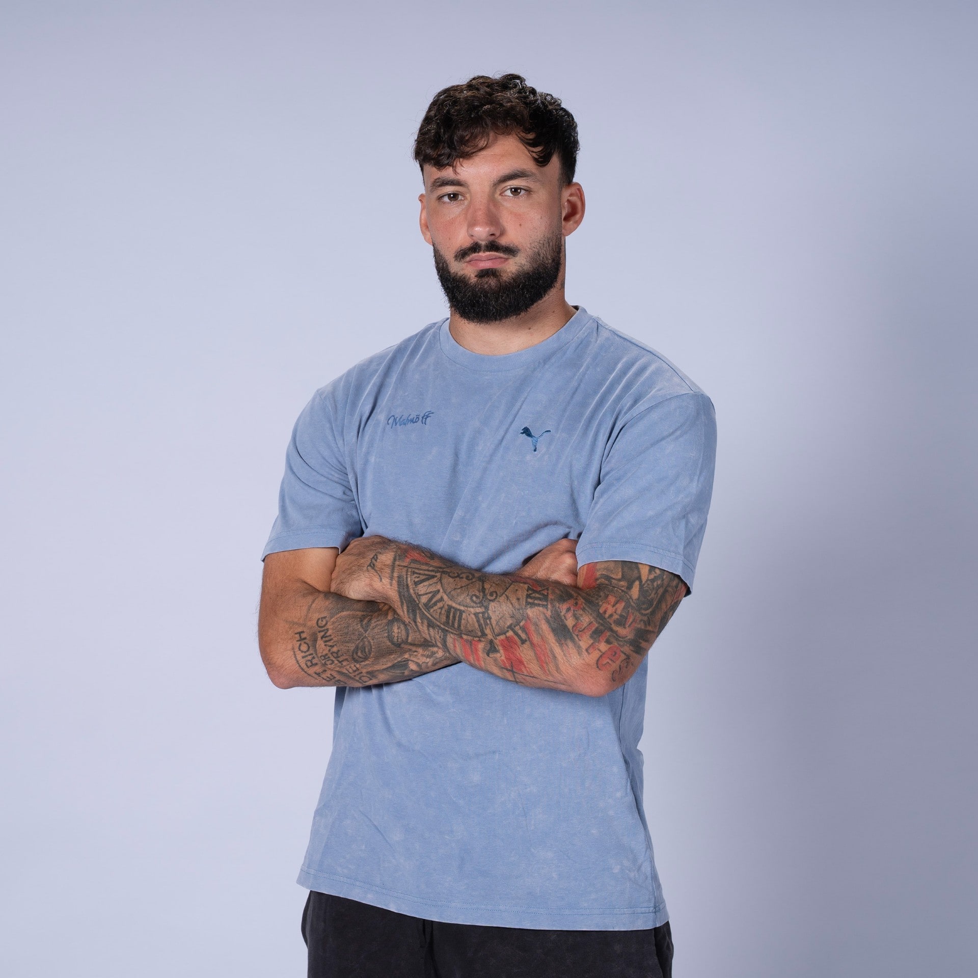 Puma ESS ELEVATED Relaxed Wash Tee Cool Blue